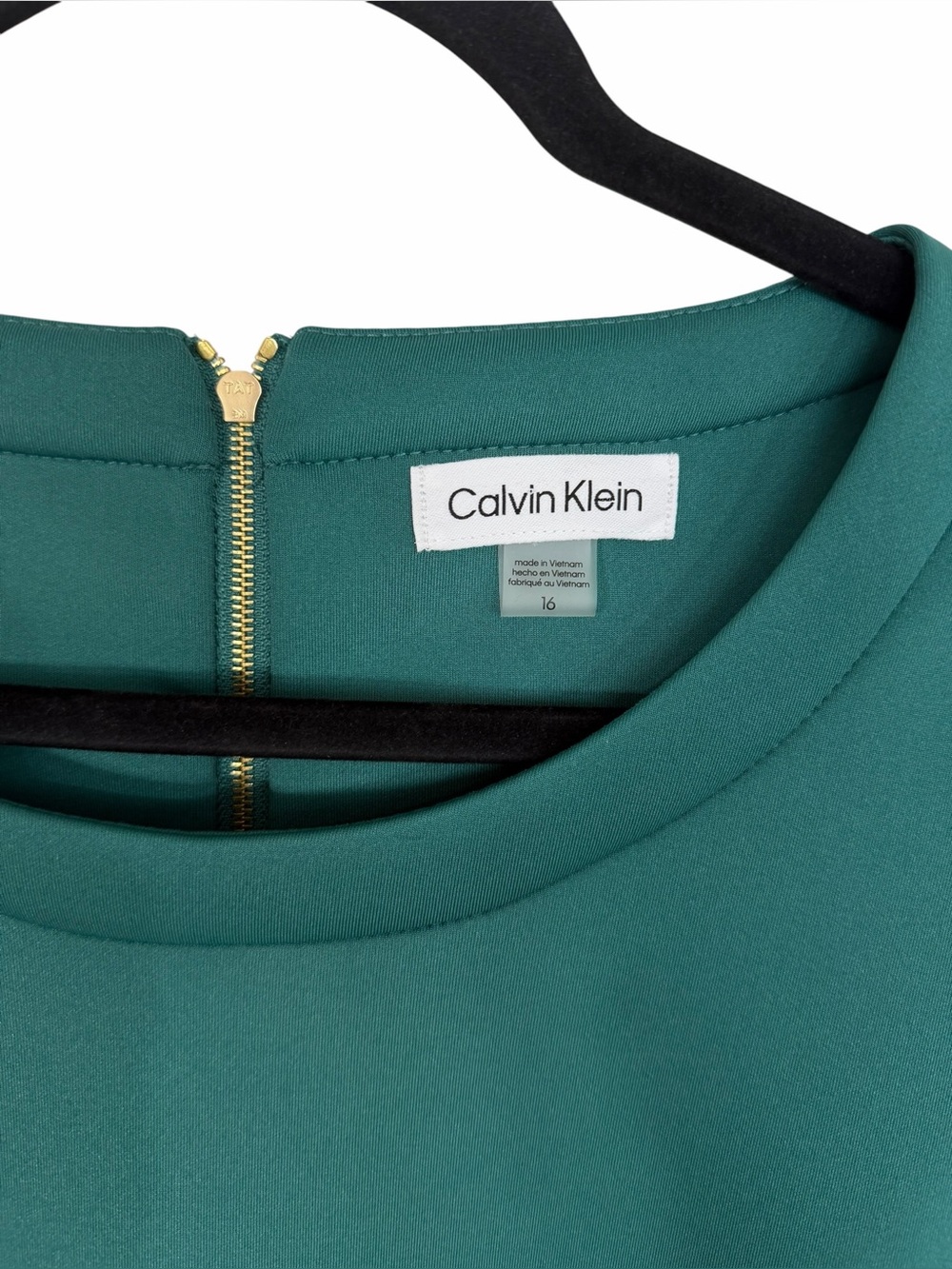 Calvin Klein Dark Teal Sleeveless Midi Sheath Dress - Picture 6 of 11
